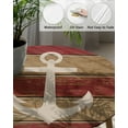 thumbnail image 3 of Fitted Round Tablecloths Table Covers 45-54in,Marine Nautical Anchor Silhouette Waterproof Elastic Edged Table Cloth for Kitchen Dining Holiday Party Tables Decor,Farm Retro Wooden Board, 3 of 6