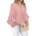 thumbnail image 5 of Fantaslook Blouses for Women 3/4 Ruffle Sleeve Summer Tops V Neck Business Work Blouse Dressy Casual Loose Shirts, 5 of 8