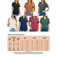 thumbnail image 4 of Frontwalk Ladies Henley Shirts With Pocket Tops V Neck Polo Women Regular Fit Dressy Short Sleeve Blouses Dark Green M, 4 of 4
