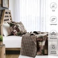 thumbnail image 4 of Beartech Quilt Set Queen Size Moose Bear Brown Plaid Quilt Lightweight Reversible Microfiber Bedspread Coverlet Bedding Set, 4 of 9