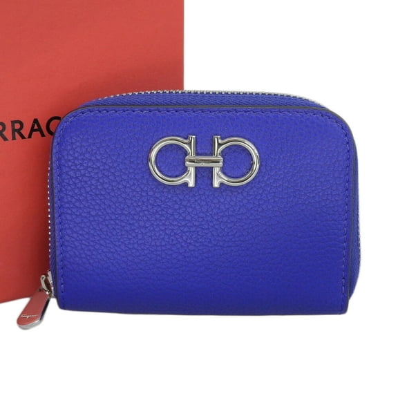 Pre-Owned Salvatore Ferragamo Gancini round coin purse JL 22 0406 (Good)