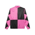 thumbnail image 5 of TiaoBug Mens Horse Racer Costume Satin Jackets Contrast Checkerboard Outerwear Halloween Party Fancy Dress Hot Pink&Black XL, 5 of 7