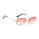 thumbnail image 4 of Gafas de sin borde de lentes de estilo de moda de estilo retro para vacaciones al aire libre de compras Gradiente rosa, 4 of 8