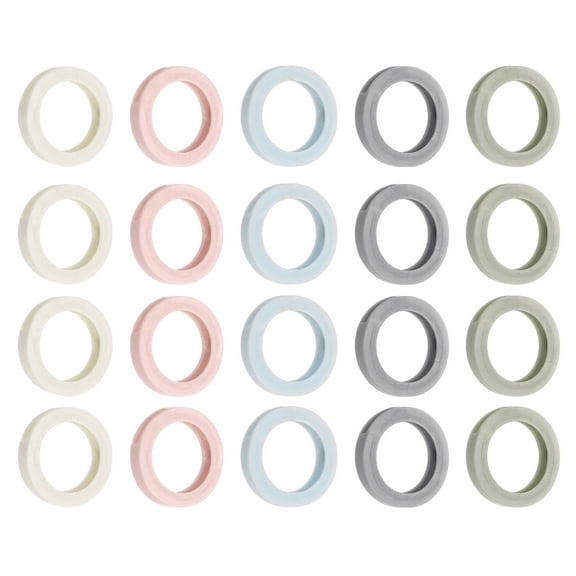 Uxcell Key Caps Set, 20 Pcs Key Cap Tags Identifiers Cover Rings Silicone Key Head Protectors Key Tags Key Accessories, 5 Color