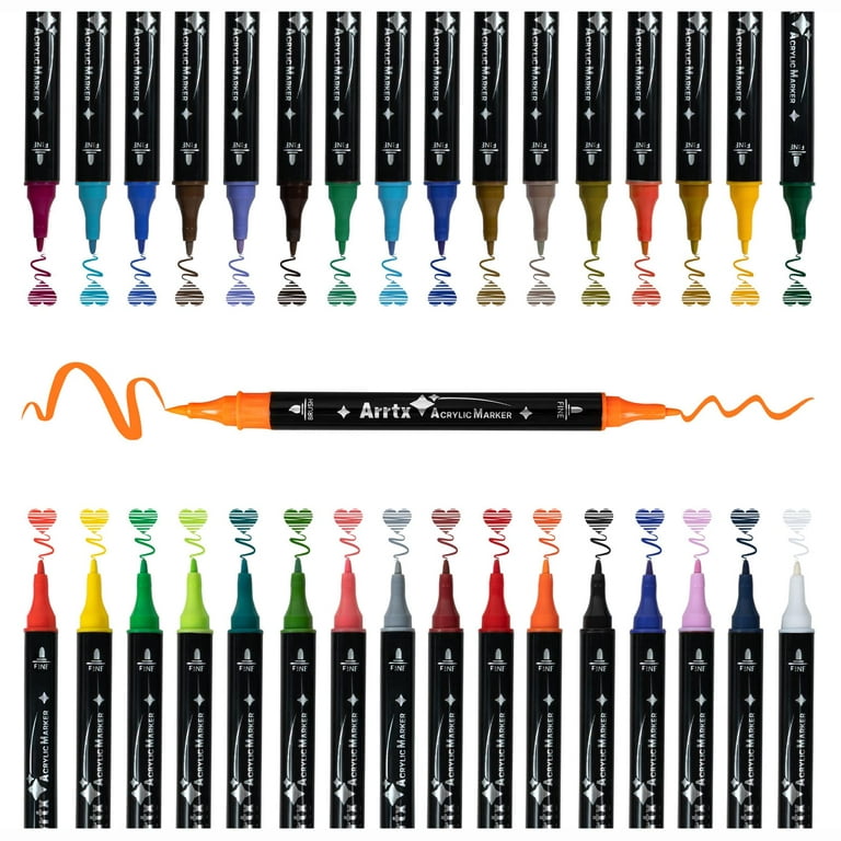Arrtx Colored Pencils 72 Colors + Acrylic Paint Markers Set of 32 Colors  for Drawing Sketching Shading and Coloring Books