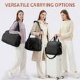 thumbnail image 5 of Gocvo Travel Duffel Bag, Adjustable Strap Gym Bag with Wet Pocket for Women, Lightweight Puffy Tote Bag, Water Resistant Overnight Bag for Daily Use, Travel, Gym(Black), 5 of 8