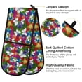 thumbnail image 4 of Dailycode Double Sided Oven Mitt with Loop Heat Resistant Kitchen Long Potholders 7" x 35" White Elegant Butterflies, 4 of 6