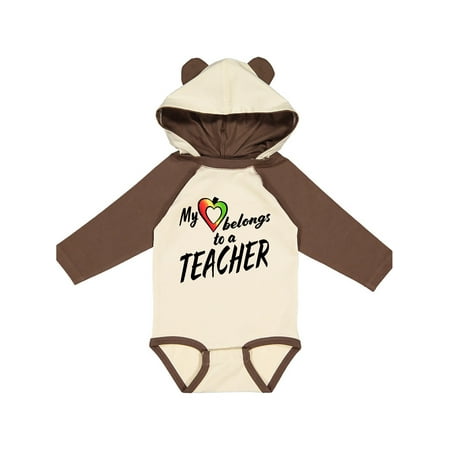 

Inktastic My Heart Belongs to a Teacher Gift Baby Boy or Baby Girl Long Sleeve Bodysuit