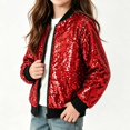 thumbnail image 4 of OJSFQUFP Kids Glitter Sequin Zip Up Jacket for Boy Girl Sparkly Back To School Party Coat Stage Performance Jackets, 4 of 8
