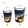 thumbnail image 5 of Daiia Azure Sky Western Desert Cowboy Round Laundry Basket with Handles Thickened Waterproof Circular hamper,Dirty Clothes Storage Basket for Bedroom,Bathroom,College Dorm-Medium, 5 of 8