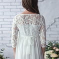 thumbnail image 4 of Vestido de maternidad para mujer, vestido maxi de encaje de manga larga para embarazadas Irfora Blanco/XXL, 4 of 7