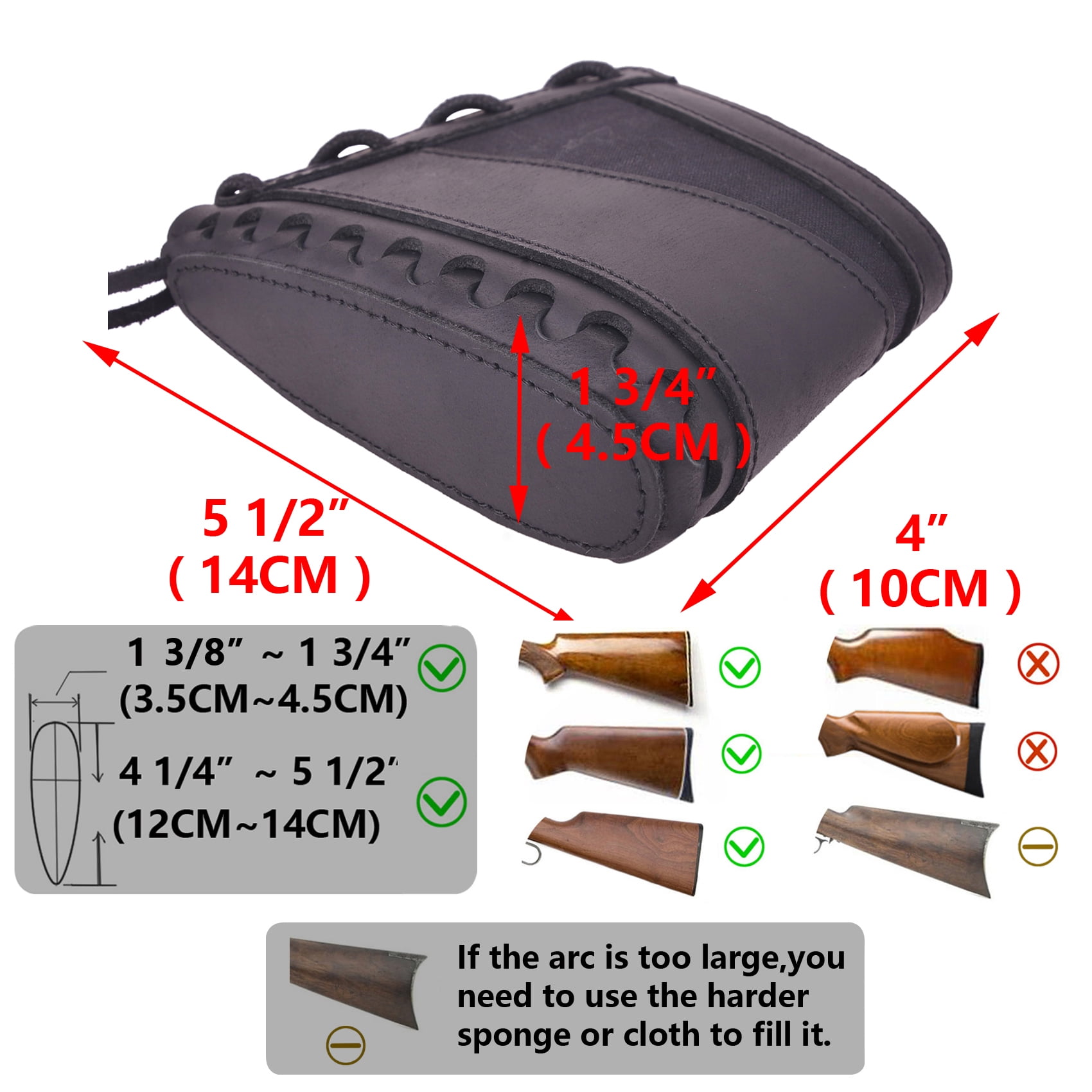 Leather Canvas Shooting Gun Recoil Pad Shotgun Buttstock Pad Protector Handmade