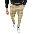 thumbnail image 4 of Afdoent Men's Pants Male Casual Plaid Print Pencil Pants Zipper Elastic Waist Pants Trousers Fashion, 4 of 6