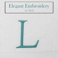 thumbnail image 3 of Decorvo Teal and White Bathroom Hand Towel - Monogrammed Luxury Hotel Quality Decorative Towel - GOTS Organic Certified - Pack of 2, Letter L, 3 of 7