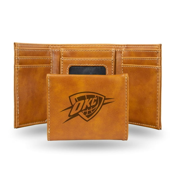 Oklahoma City Brown Laser Engraved Tri Fold Wallet Men's Accessory