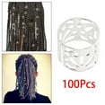 thumbnail image 1 of 100 Pieces Dreadlocks Beads Hollow Pattern Hair Braid Rings Clips for Braids, 1 of 8