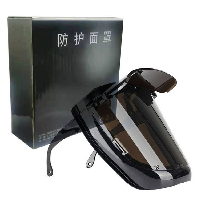 PC Welding Facemask 180° Large View Wearable Welding Facemask 120℃ High Temperature Resistant for Arc