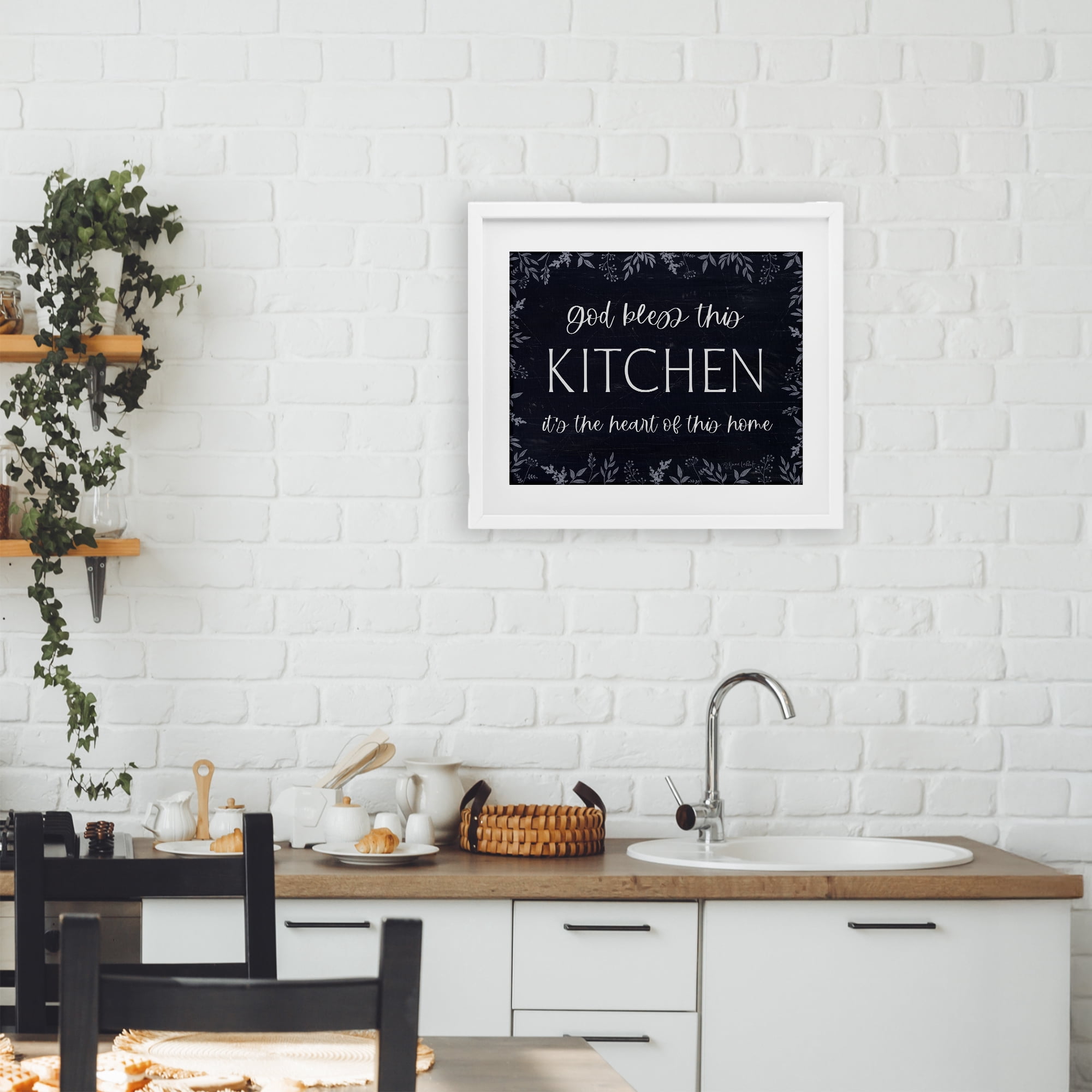 Stupell Industries Kitchen Heart Of This Home White Framed Print Under Glass, design by Annie LaPoint