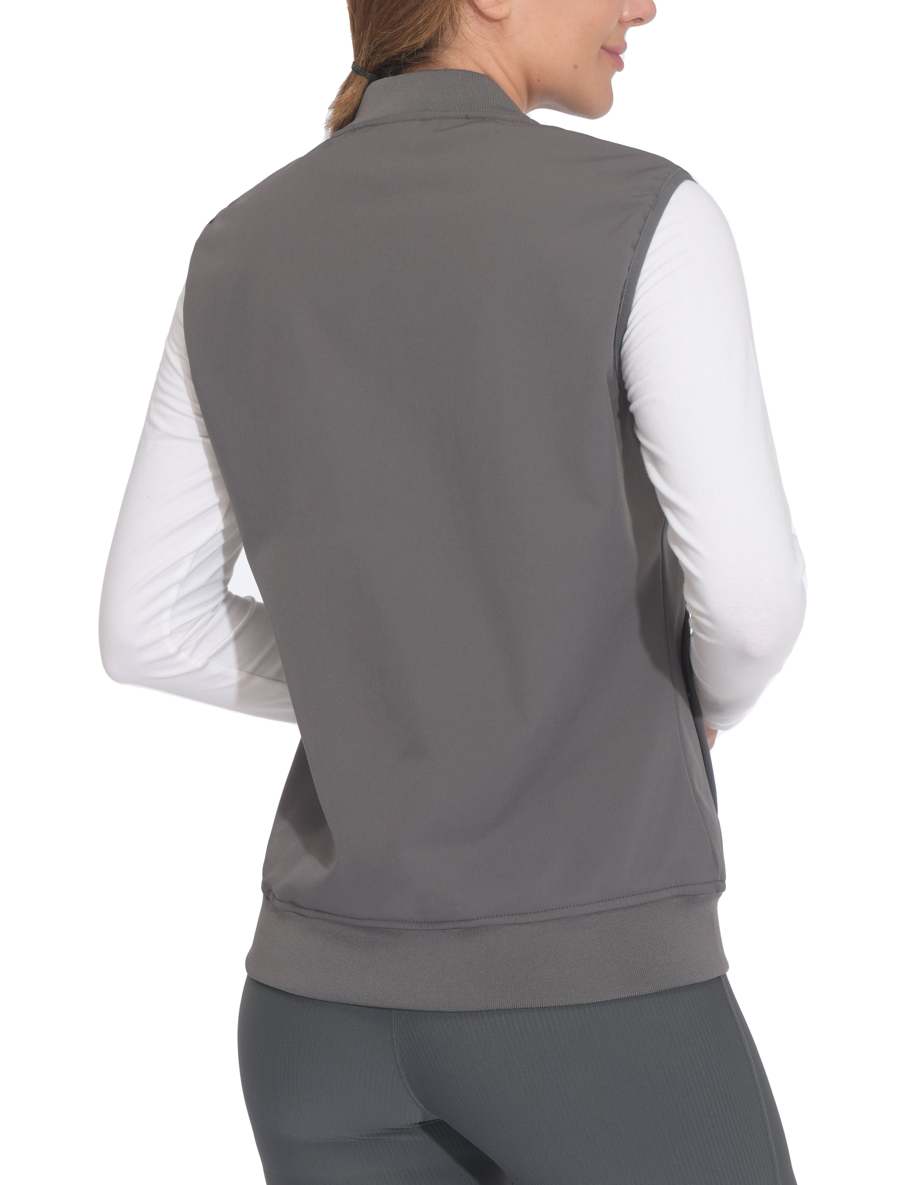 Little Donkey Andy Lightweight Fleece Lined Golf Hiking Vest for Women Waterproof Softshell Running Casual Sleeveless Jacket Steel Gray L