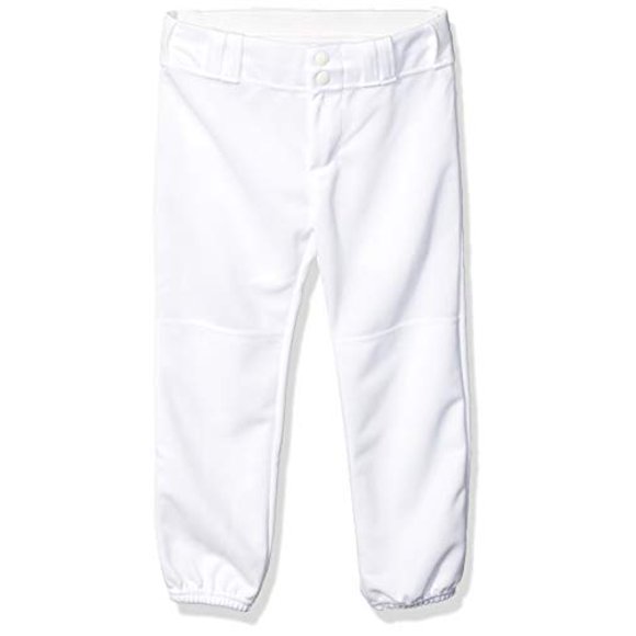 Alleson Athletic Girls Belt Loop Fastpitch Pant, White, Large