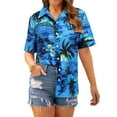 thumbnail image 4 of NFTOEIULA Women Hawaiian Floral Print Oversized Short Sleeve Shirt T-shirt, 4 of 6