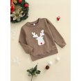 thumbnail image 3 of Kiapeise Toddler Kids Long Sleeve Sweatshirts Christmas Deer Print Jumpers Pullover Tops, 3 of 8