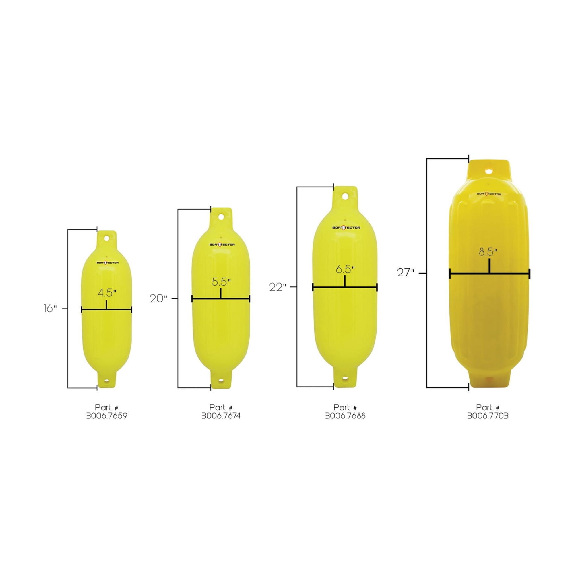 Extreme Max 3006.7703 BoatTector Inflatable Fender - 8.5" x 27", Neon Yellow
