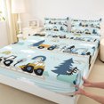 thumbnail image 3 of Homewish Equipment Truck Twin Sheet Sets,Kids Excavator Bulldozer Twin Fitted Sheet,Yellow Blue 03 For Boys Teens,Breathable Home Decor,3-Piece, 3 of 7