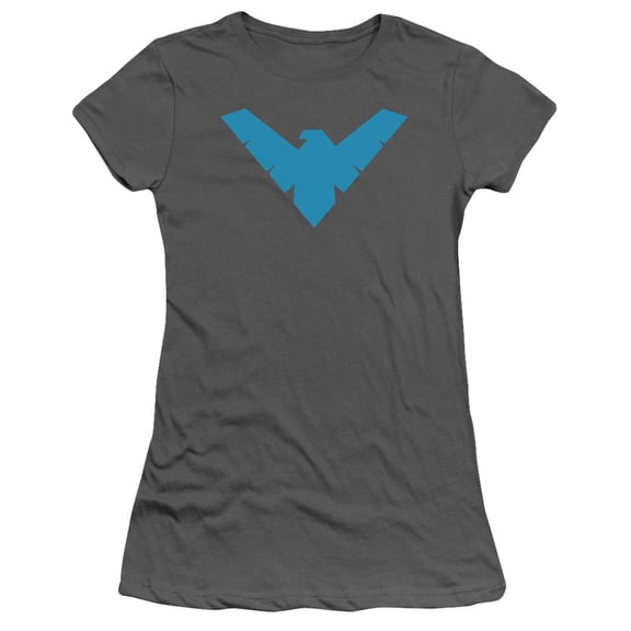 Batman Nightwing Symbol S/S Junior Women's T-Shirt Sheer-Charcoal
