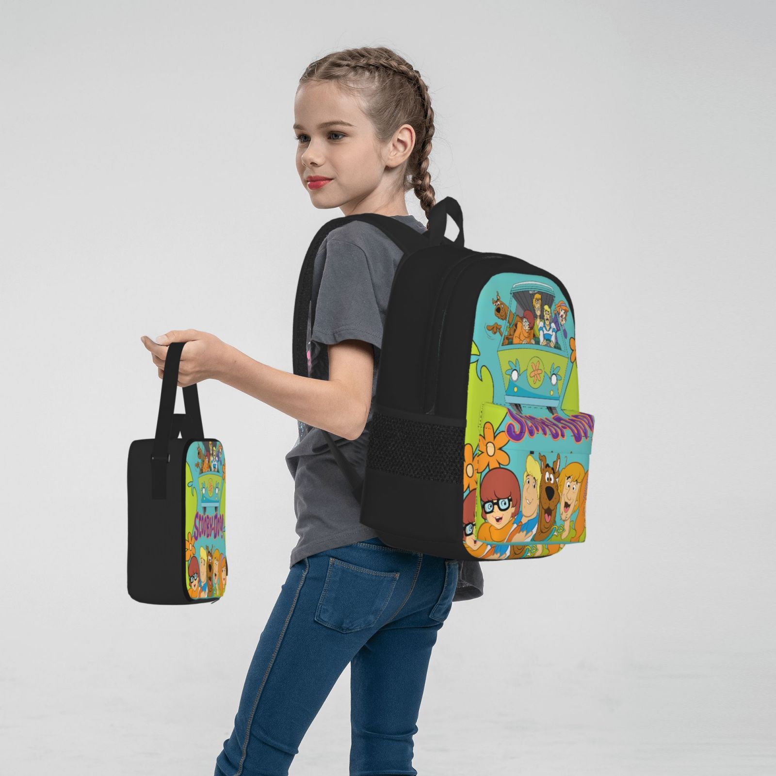 Scooby-Doo 4-teiliges Rucksack-Set Für Kinder – Mit Lunchbag, Federmäppchen & Trinkflasche