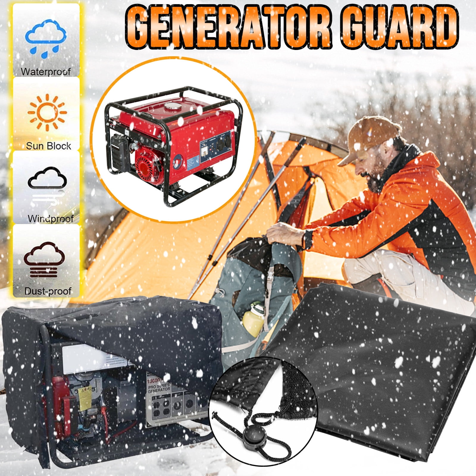 Universal Storage Bag For Portable Generator Cover Dustproof Rainproof Sunproof 