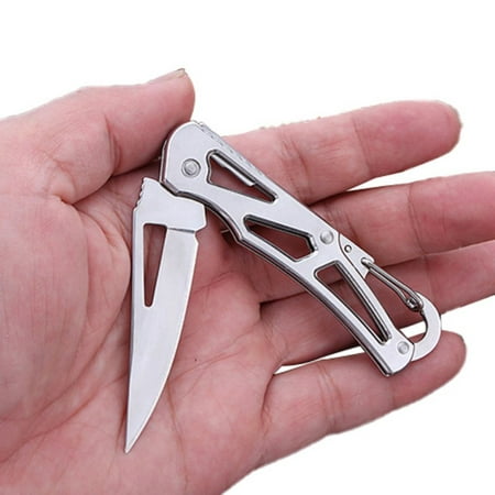 Stainless Steel Pocket Folding Knife Outdoor Camping Self Defense Tool Portable Hanging Hole Fruit Cutter for Outdoor Camping (Best Auto Knife For Self Defense)