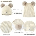 thumbnail image 6 of FZ FANTASTIC ZONE Kids Winter Knit Touchscreen Adjustable Beanie Hat Scarf Gloves Set, White, 6 of 6