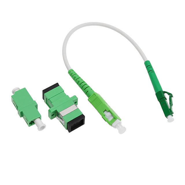 VGOL LC/APC-SC/APC Fiber Optic Patch Cable - Singlemode Simplex Jumper with Adapters and Couplers 20CM
