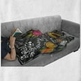 thumbnail image 6 of Fruit Soft Flannel Fleece Blanket, Hand Drawn Mango Dragon Fruit Papaya Coconut and Pineapple Sketch Tropical Blackboard, Cozy Plush for Indoor and Outdoor Use, 60" x 80", Multicolor, by Ambesonne, 6 of 6