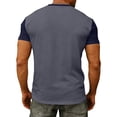 thumbnail image 4 of Fabrcox S-4XL Short Sleeve Shirt Men Big and Tall V Neck T Shirts for Man Color Block Athletic Sports Mens Summer Shirt with Pocket, 4 of 8