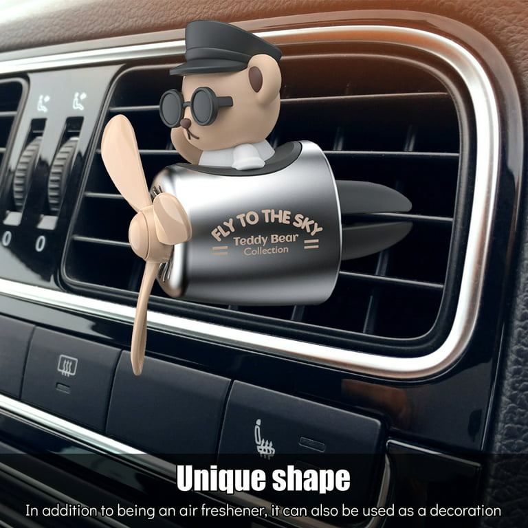 Car Air Fresheners Cartoon Bear Pilot Car Vent Aroma Diffuser Reusable Car  Air Outlet Scented Clip Fragrance Ornament for Car Interior Decor