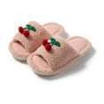 thumbnail image 2 of Wensltd Women's Fuzzy Flat Slippers Memory Foam Fall Winter Cute Open Toe House Slippers Pink Indoor Outdoor, 2 of 4