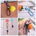 thumbnail image 5 of Braided Leather Keychain with Stainless Steel Key Ring Sleeve, PU Woven Wristlet Lanyard, White Sky Blue, 5 of 5