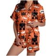 thumbnail image 3 of MuXiKeJi Clothes Halloween Pajamas Women,Fall Cute Pumpkin Ghost Print Pjs Short Sleeve Button Shirts and Shorts Pajamas Sets,Womens Halloween pjs, 3 of 9