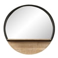 thumbnail image 4 of Meubles SEI Miroir Mural Rond avec Étagère Antique Noir/naturel, 4 of 8