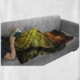 thumbnail image 6 of Fall Soft Flannel Fleece Throw Blanket, Blurry Hazy View of Forest Defoliation Mysterious Dramatic Dreamlike View, Cozy Plush for Indoor and Outdoor Use, 50" x 70", Pale Green Red Brown, by Ambesonne, 6 of 6