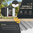 thumbnail image 4 of AECOJOY 10'x14' Waterproof Galvanized Steel Storage Shed with Lockable Double Doors, Dark Gray, for Backyard & Patio, 4 of 7