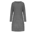 thumbnail image 4 of HAPIMO Women's Winter Mini Loose Dress Pajamas Solid Color Round Neck Long Sleeve Elegant Casual Soft Fleece Trendy Clearance Spring Gray XXXL, 4 of 5