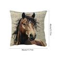 thumbnail image 3 of Funda de almohada con estampado 2D de animales | Funda de cojín de felpa corta y suave | Cojín cuadrado de 45 x 45 cm para sofá, cama y coche | Funda decorativa negra, 3 of 5