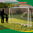 thumbnail image 4 of Mersco 8x6 FT Soccer Goal for Backyard, Heavy-Duty Metal Soccer Net, with Shooting Ring, Stakes & Cones, Soccer Training Equipment Set, Soccer Goal for Kids and Adults, 4 of 11