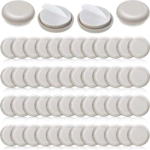 48 Pieces 1 Inch Self-Stick Furniture Sliders, Self Adhesive Furniture Moving Pads Round Furniture Movers Furniture Glides for Carpet Slider, Moving Furniture Sliders