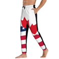 Balery USA Canada Flag Pattern Joggers for Men Athletic Workout