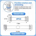 thumbnail image 4 of 2 Pack RV Shower Corner Storage Bar - 7.9~13.4in Adjustable Rust Proof Stainless Steel Bathroom Shelves Organization Rod for Camper Travel Trailer Inside Bath Accessories Silver Silver, 4 of 5