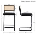 "Zesthouse 25.4"" Rattan Counter Stools Set of 2, Boucle Fabric, Black ...